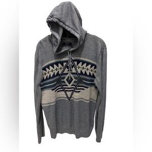 American Rag Navy Blue & Gray Aztec Knit Hoodie,
Medium